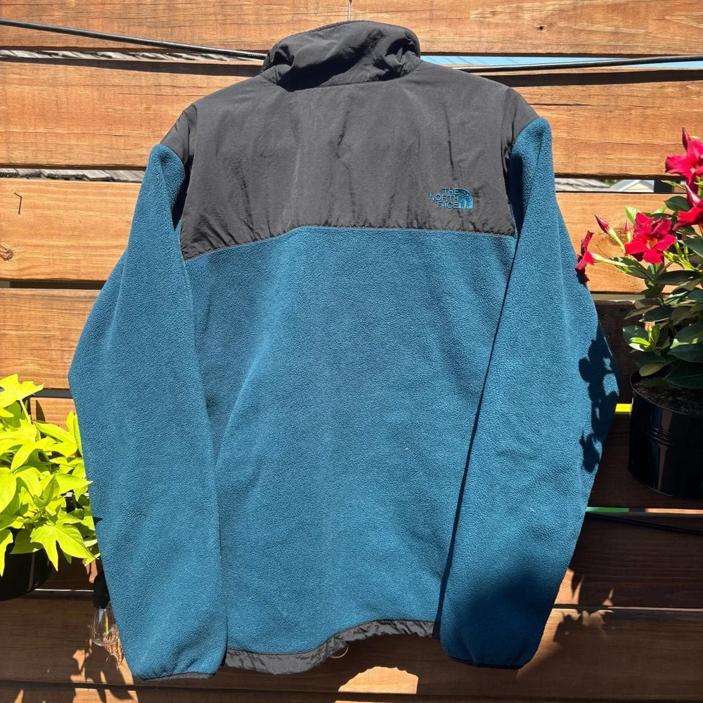 The North Face Denali Fleece Jacket Mens L Blue Black Used Full Zip Outdoor